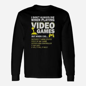 Playing Video Games Gamer Shirt Gaming Console Gamer Long Sleeve T-Shirt - Seseable