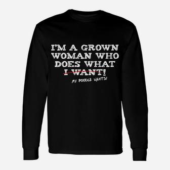 Poodle Mom Dog Owners Long Sleeve T-Shirt - Seseable