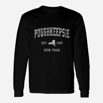 Poughkeepsie New York Ny Vintage Athletic Sports Long Sleeve T-Shirt | Seseable CA