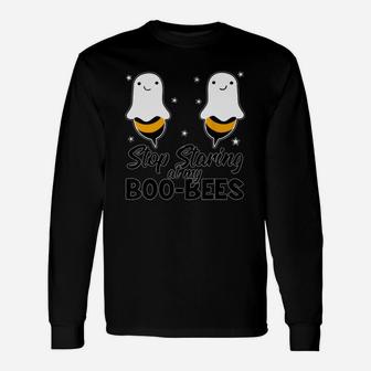 Premium Stop Staring At My Boo-bees – Halloween Boo Bees Long Sleeve T-Shirt - Seseable