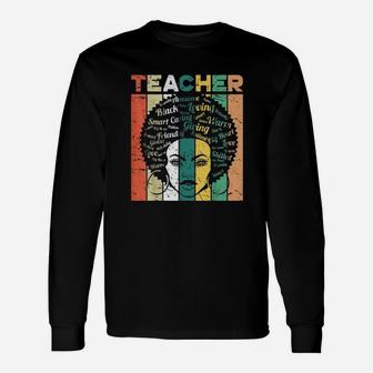 Pride Black History Month Black Teacher Long Sleeve T-Shirt - Seseable