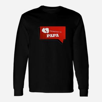 Promoted To Papa Is A Cute New Grandpa Long Sleeve T-Shirt - Seseable