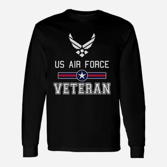 Proud Air Force Veteran Military Pride Long Sleeve T-Shirt - Seseable