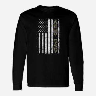 Proud Army Dad Shirt United States Usa Flag Father Long Sleeve T-Shirt - Seseable
