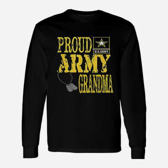 Proud Army Grandma Military Pride Long Sleeve T-Shirt - Seseable