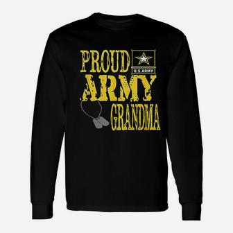 Proud Army Grandma Military Pride Long Sleeve T-Shirt - Seseable