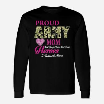 Proud Army Mom Shirt Army Mom Birthday Christmas Long Sleeve T-Shirt - Seseable