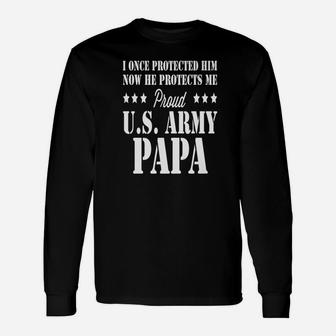 Proud Army Papa, best christmas gifts for dad Long Sleeve T-Shirt - Seseable
