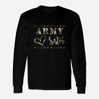 Proud Army Sister Camouflage Army Sister Long Sleeve T-Shirt - Seseable
