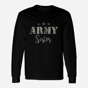 Proud Army Sister Camouflage Army Sister Long Sleeve T-Shirt - Seseable