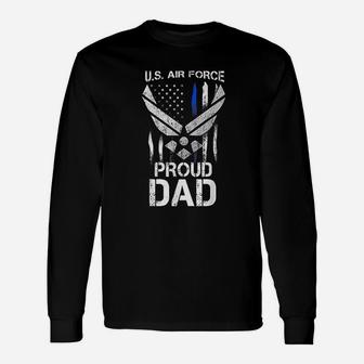 Proud Dad Us Air Force Stars Air Force Party Long Sleeve T-Shirt - Seseable