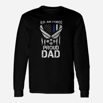 Proud Dad Us Air Force Stars Air Force Party Long Sleeve T-Shirt - Seseable