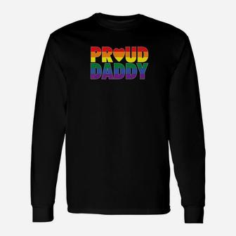 Proud Daddy Lgbt Parent Gay Pride Fathers Day Premium Long Sleeve T-Shirt - Seseable