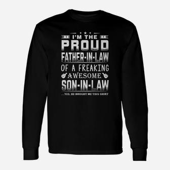 Proud Fatherinlaw Son, dad birthday gifts Long Sleeve T-Shirt - Seseable