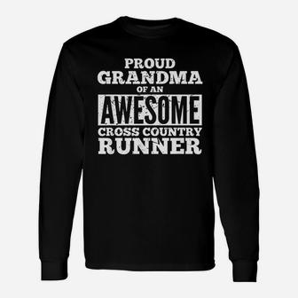 Proud Grandma Of An Awesome Cross Country Runner Long Sleeve T-Shirt - Seseable