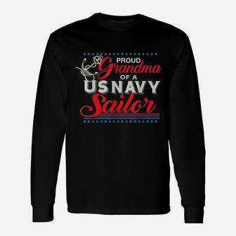 Proud Grandma Of A Us Navy Sailor Long Sleeve T-Shirt - Seseable