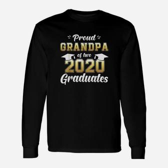 Proud Grandpa Of Two 2020 Graduates Senior Twins Long Sleeve T-Shirt - Seseable