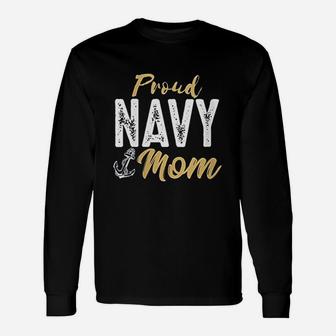 Proud Navy Mom Anchor Best Mom For Long Sleeve T-Shirt - Seseable