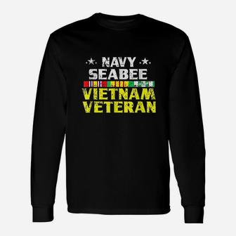 Proud Navy Seabee Vietnam Veteran Long Sleeve T-Shirt - Seseable
