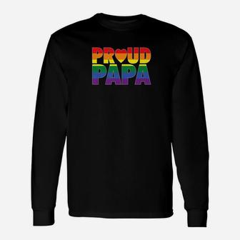 Proud Papa Lgbt Parent Gay Pride Fathers Day Long Sleeve T-Shirt - Seseable