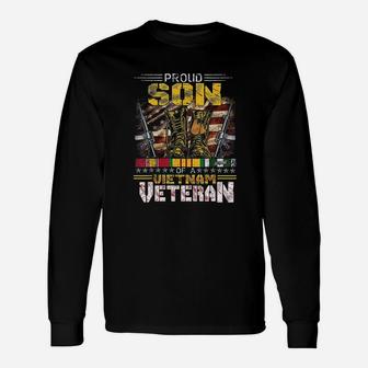 Proud Son Of A Vietnam Veteran Vietnam War Vet Long Sleeve T-Shirt - Seseable