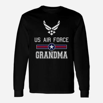 Proud Us Air Force Grandma Military Long Sleeve T-Shirt - Seseable