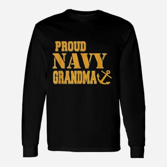Proud Us Navy Grandma Long Sleeve T-Shirt - Seseable