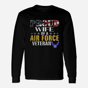 Proud Wife Of A Air Force Veteran Long Sleeve T-Shirt - Seseable