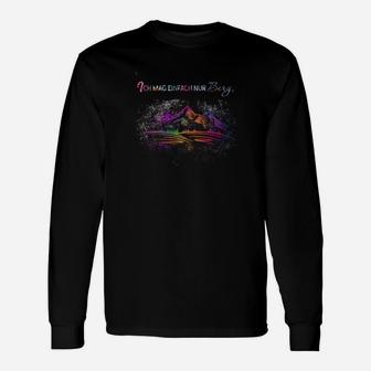 Psychedelisches Natur- und Klaviermotiv Langarmshirts in Schwarz - Seseable