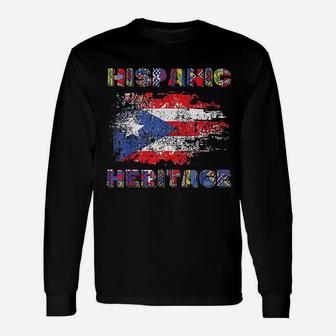 Puerto Rico Hispanic Heritage Month Idea Long Sleeve T-Shirt - Seseable
