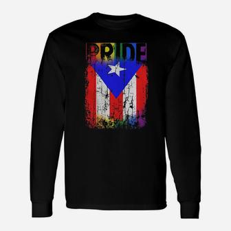 Puerto Rico Rican Gay Pride Flag Long Sleeve T-Shirt - Seseable