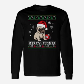 Pug Christmas Sweater Merry Pugmas Dogs Lovers Long Sleeve T-Shirt - Seseable