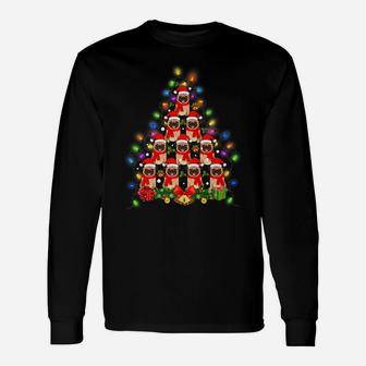 Pug Christmas Tree Xmas Pug Dog Love Long Sleeve T-Shirt - Seseable