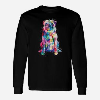 Pug Colorful Long Sleeve T-Shirt - Seseable