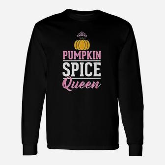 Pumpkin Spice Queen Latte Fall Autumn Season Long Sleeve T-Shirt - Seseable