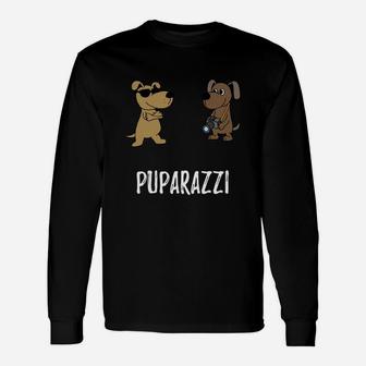 Puparazzi Dog Paparazzi Photographer Pun Long Sleeve T-Shirt - Seseable