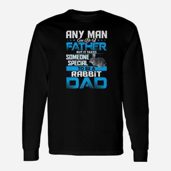 Rabbit Dad Animal Lovers Fathers Day Gif Long Sleeve T-Shirt - Seseable