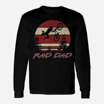 Rad Dad Racing Retro Vintage 80s Bmx Biking Distressed Long Sleeve T-Shirt - Seseable