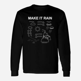 Make It Rain Cycle Process Sketch Long Sleeve T-Shirt - Seseable