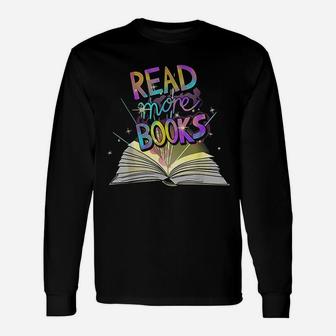Read More Books English Teacher Reading Encouragement Long Sleeve T-Shirt - Seseable