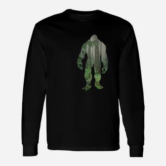 Reality Glitch Woodland Bigfoot Long Sleeve T-Shirt - Seseable