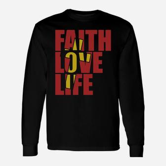 Red Cross Jesus Cool Faith Love Life Faith Long Sleeve T-Shirt - Seseable