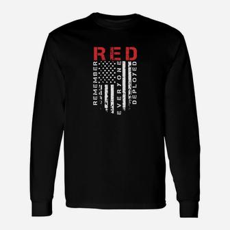 Red Friday Remember Everyone Deployed Long Sleeve T-Shirt - Seseable