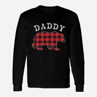 Red Plaid Daddy Bear Buffalo Matching Pajama Long Sleeve T-Shirt - Seseable