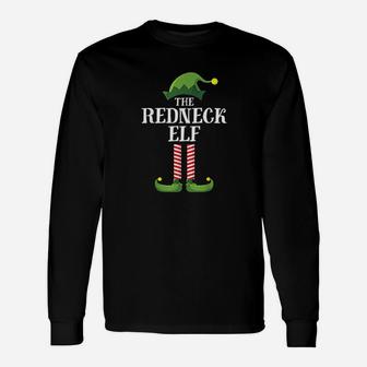 Redneck Elf Matching Group Christmas Party Pajama Long Sleeve T-Shirt - Seseable