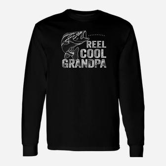 Reel Cool Grandpa Fishing Shirt Fathers Day Fisherman Premium Long Sleeve T-Shirt - Seseable