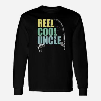 Reel Cool Uncle Fishing Daddy Fathers Day Shirt Long Sleeve T-Shirt - Seseable