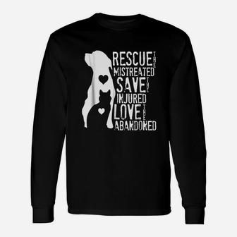 Rescue Save Love Animal Dog Lover Long Sleeve T-Shirt - Seseable