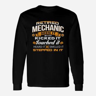 Retired Mechanic Long Sleeve T-Shirt - Seseable
