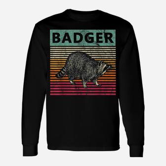 Retro Badger Vintage Wisconsin Long Sleeve T-Shirt | Seseable UK